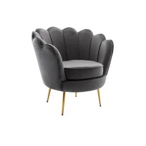 Shell Poltrona velluto grigio