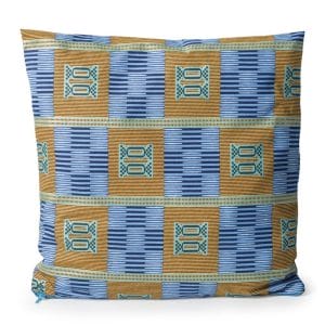 Orange and blue Afro cushion 50x50 cm
